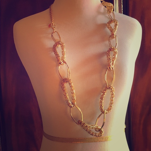 Chunky Gold Statement Chain Necklace - Picture 1 of 5